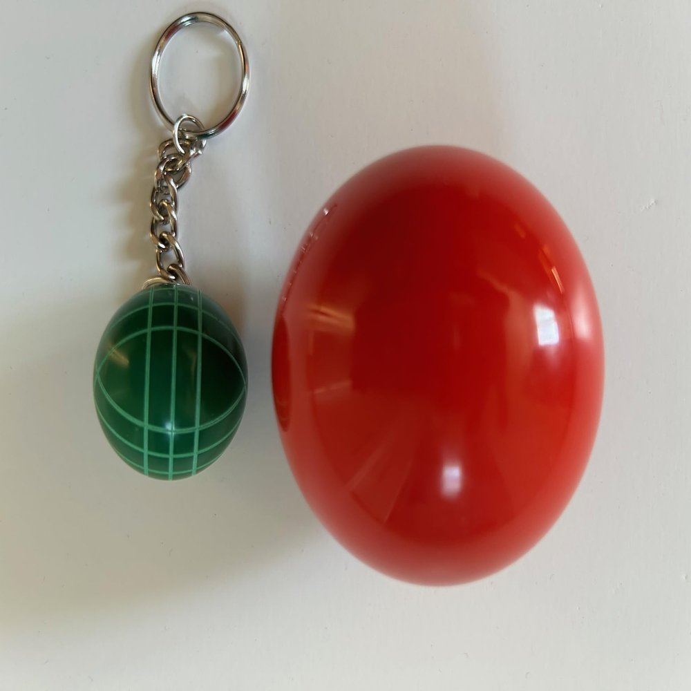 BuyBocceBalls Official Tournament-Grade Bocce Accessory  60mm Red Pallino with Key Chain