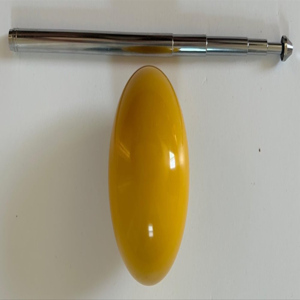 BuyBocceBalls Official Tournament-Grade Bocce Accessory 60mm Yellow Pallino with Extendable Measuring Device