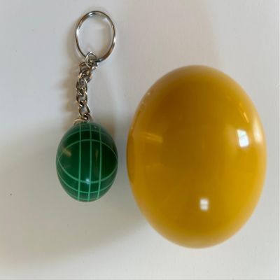 BuyBocceBalls Official Tournament-Grade Bocce Accessory 60mm Yellow Pallino with Key Chain
