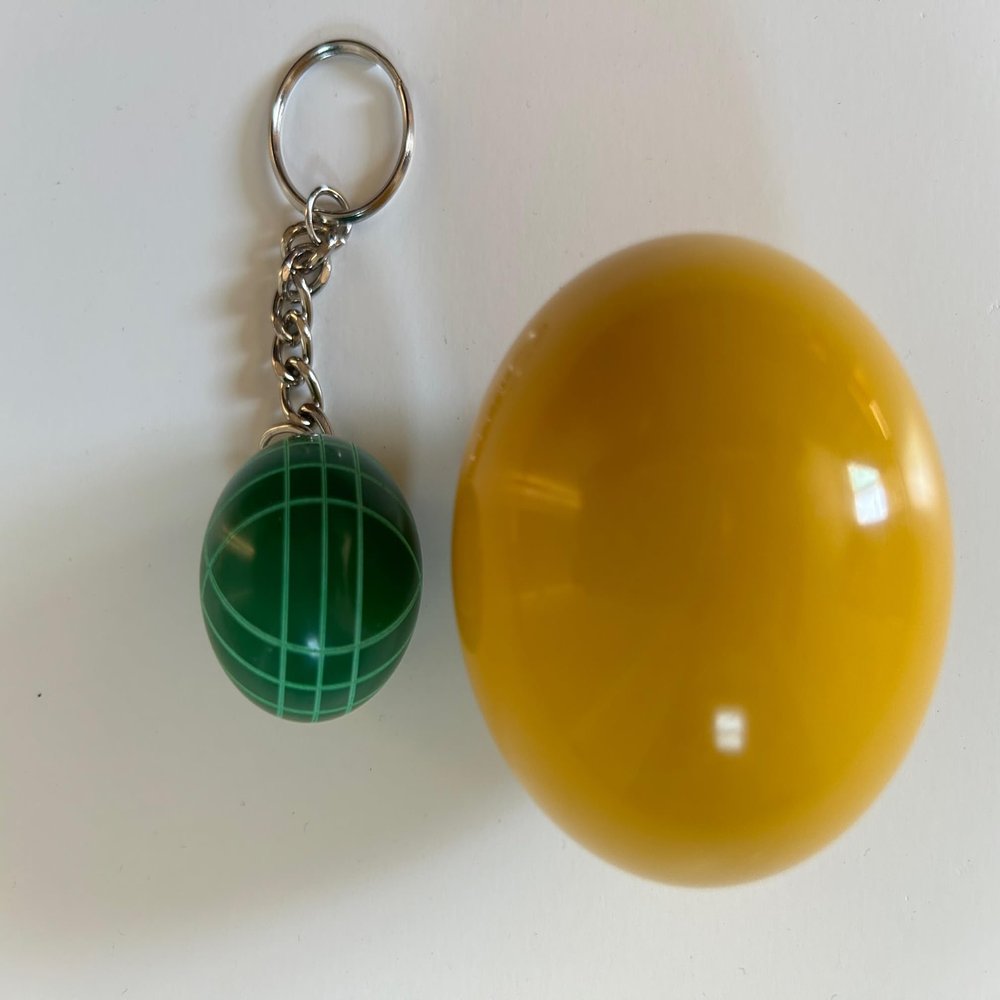 BuyBocceBalls Official Tournament-Grade Bocce Accessory 60mm Yellow Pallino with Key Chain