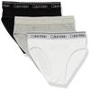 Calvin Klein Kids Girls' Modern Cotton Bikini Underwear 3-Pack, Heather Gray/White/Black, Medium view 1