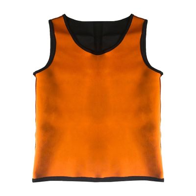 Maiyifu-GJ Mens Body Shaper Sweat Vest Compression Muscle Tank Sleeveless Undershirt Waist Trainer Slimming Workout Vest (Orange,Medium)