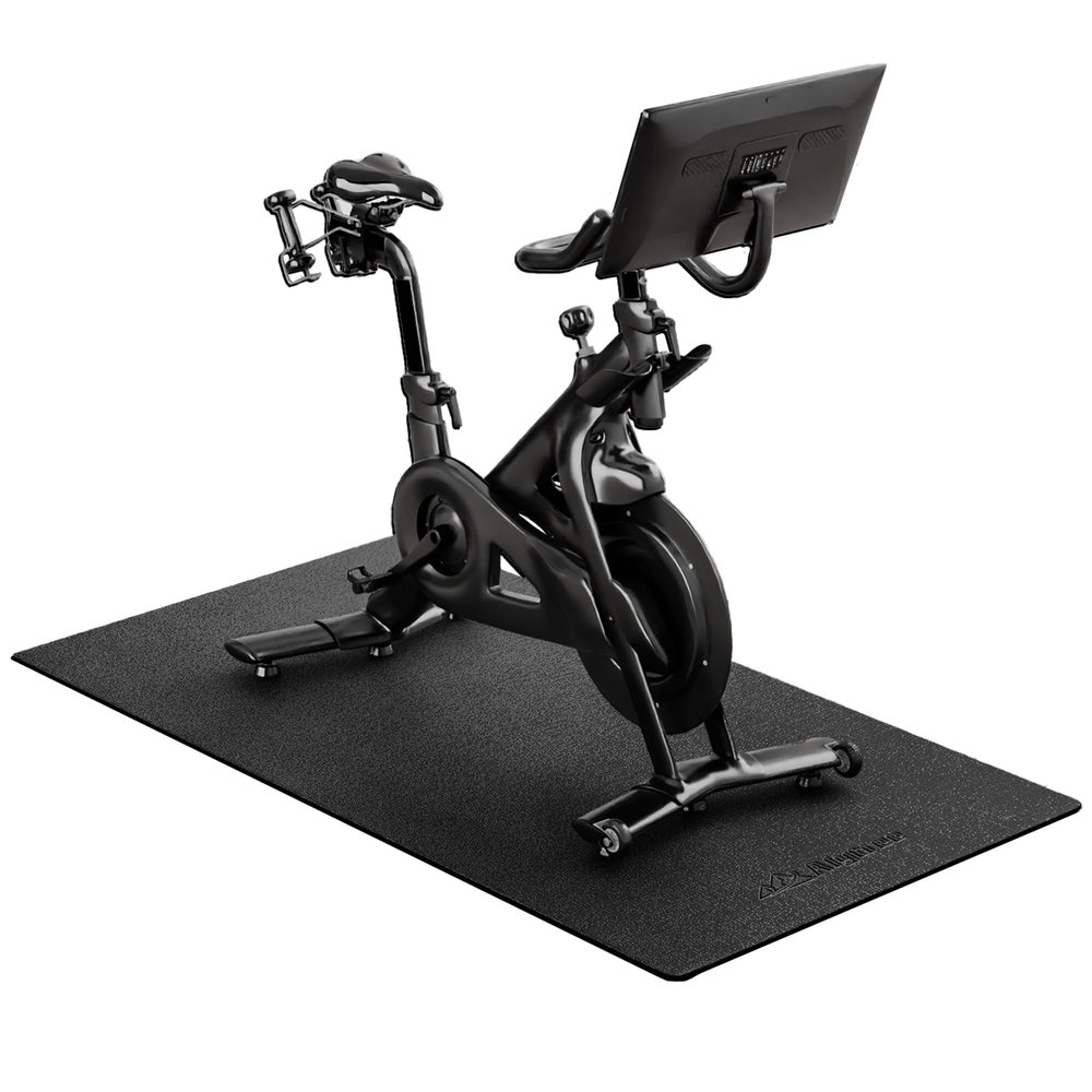 Bike Mat | 6mm, 30" x 72" Exercise Bike Mat/Treadmill Mat for Hardwood Floors or Carpet, Non-Slip Sweat-Proof Exercise Equipment Mat for Bike Trainer/Stationary Spin Bike/Indoor Cycling