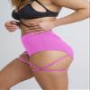 BZB Women's Booty Shorts with Garters High Waisted Workout Pole Dance Yoga Hot Pants Active Butt Lifting Sports Leggings Purple view 4