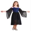 JEATHA Girls Medieval Renaissance Dress Flare Long Sleeve Cold Shoulder Steampunk Gothic Victorian Corset Dress Blue 6 Years view 1