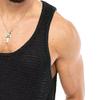 Maiyifu-GJ Men's Performance Gym Muscle Knit Vest Summer Solid Color Outdoor Tank Tops Sleeveless Workout Casual Vest (Black,Large) view 3