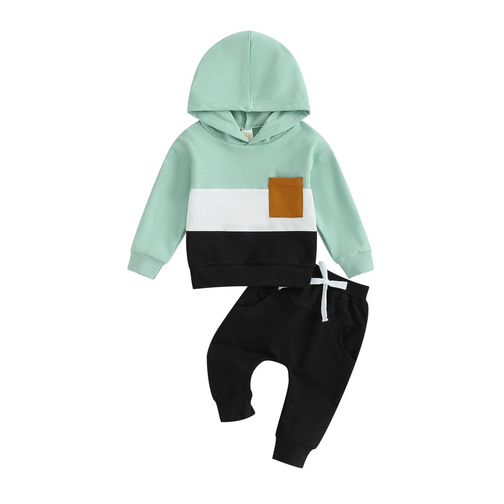 LIOMENGZI Infant Baby Boy Fall Winter Clothes Outfits Hooded Long Sweatshirt Pants Set Toddler Clothes 6 12 18 24 Months 2T