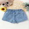 Floerns Girls Casual Ruffle Trim Denim Skorts Elastic Waist Skirt Shorts Medium Wash 4Y view 3