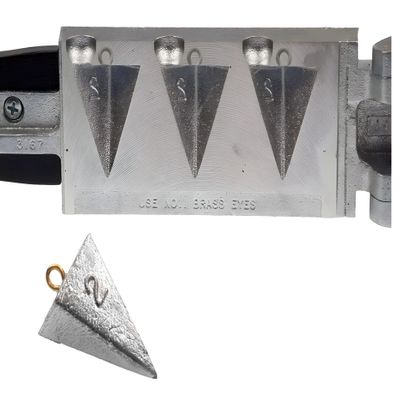 BT Outdoors Pyramid Sinker, Aluminum, Fishing-Pyramid-Sinker, Fishing Weight, 2 oz, Silver, Pyramid