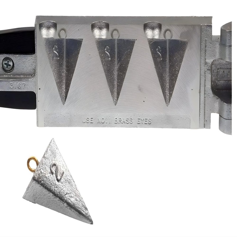 BT Outdoors Pyramid Sinker, Aluminum, Fishing-Pyramid-Sinker, Fishing Weight, 2 oz, Silver, Pyramid