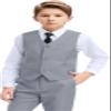 Boys' Suits Kids Boys Suit Easter Outfits for Toddler Boys Vest and Pants Set Ring Bearer Outfits Light Gray Size 2