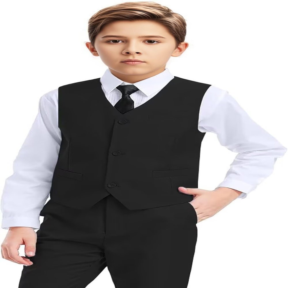 Boys Suit Kids Black Suits for Boys Dress Clothes Ring Brarer Suit Toddler Easter Outfits Size 14
