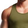 Maiyifu-GJ Men's Workout Curved Hem Vest Bodybuilding Fitness Muscular Vest Fitness Sleeveless Gym Cotton Tank Shirts (Green,X-Large) view 2