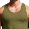 Maiyifu-GJ Men's Workout Curved Hem Vest Bodybuilding Fitness Muscular Vest Fitness Sleeveless Gym Cotton Tank Shirts (Green,X-Large) view 3
