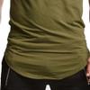 Maiyifu-GJ Men's Workout Curved Hem Vest Bodybuilding Fitness Muscular Vest Fitness Sleeveless Gym Cotton Tank Shirts (Green,X-Large) view 4