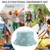 Bucket Hat for Women Men Washed Cotton Reversible Summer Travel Fishing Cap Beach Fisherman Sun Bucket Hat White Flower Sun Hats for Adults Teens view 3