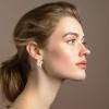 AB Rhinestone Stud Earrings for Women Small Dainty Crystal Cluster Drop Earrings Cute Costume Jewelry for Bridal Wedding Party Gift view 3