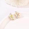AB Rhinestone Stud Earrings for Women Small Dainty Crystal Cluster Drop Earrings Cute Costume Jewelry for Bridal Wedding Party Gift view 4