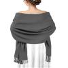 AURUZA Shawls and Wraps for Evening Dresses, Pashmina Shawls for Wedding Party, Softable Shawl Wraps Scarf for Women, Large Winter Scarves for Gift Travel Office Skiing Causal Life Gray view 1
