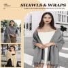 AURUZA Shawls and Wraps for Evening Dresses, Pashmina Shawls for Wedding Party, Softable Shawl Wraps Scarf for Women, Large Winter Scarves for Gift Travel Office Skiing Causal Life Gray view 3