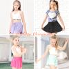 Girls Athletic Flowy Shorts with Pocket 2 in 1 Butterfly Shorts for Teen Girls Youth Running Sports Spandex 2 Pack Light Green Orange X-Small view 2