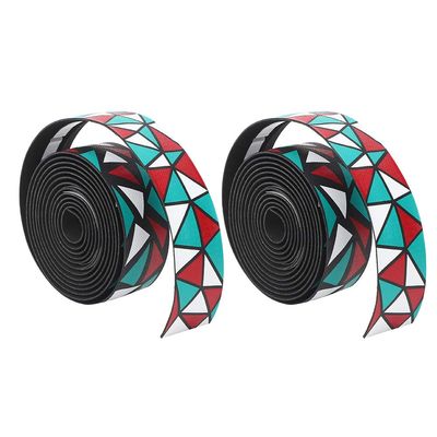 Bewinner Handlebar Damping Wrap Fixing Strap, Lightweight Shockproof Nonslip Handle Tape Suitable for Road (Green red White)