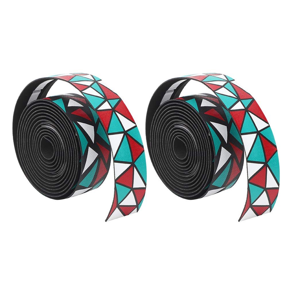 Bewinner Handlebar Damping Wrap Fixing Strap, Lightweight Shockproof Nonslip Handle Tape Suitable for Road (Green red White)
