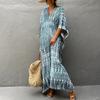 Leisureperiod Kaftan Dresses for Women Plus Size Summer Beach Dress Stripe Print V neck Cover Up Loose Soft Caftan Loungewear view 3