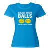 Grab Your Ball We are Playing Tennis Sports Funny Ladies' Crewneck T-Shirt (Blue Sapphire, XX-Large) view 1