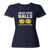 Grab Your Ball We are Playing Tennis Sports Funny Ladies' Crewneck T-Shirt (Navy, XX-Large) view 1