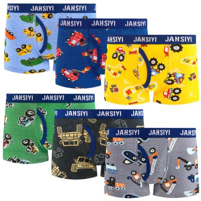 JAHSIYI Construction Underwear for Little Boys Toddler Cotton Boxer Briefs Size 4T Comfort Boxers Tagless Undies 4 Year Old Clothes Underpants Multipack Xs