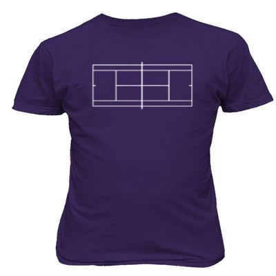 Tennis Court Lines Awesome Sports Tournament Lover Unisex T-Shirt (Purple, XX-Large)