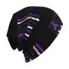 Alzheimer Awareness Ribbon American Flag Comfort Elegance Knitted Hat Black Daily for Men Women view 3