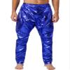 Freebily Men's Shiny Metallic Dance Bloomers Trousers Jazz Hip Hop Street Dance Harem Pants Royal Blue Medium view 1