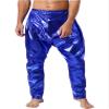 Freebily Men's Shiny Metallic Dance Bloomers Trousers Jazz Hip Hop Street Dance Harem Pants Royal Blue Medium view 3