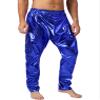 Freebily Men's Shiny Metallic Dance Bloomers Trousers Jazz Hip Hop Street Dance Harem Pants Royal Blue Medium view 4