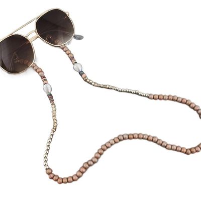 Boho Wood Beads Eyeglass Chains with Silver Ball Metal Sunglasses Reading Glasses Chain Eyewears Cord Holder Neck Strap Rope (Color : 14, Size : One Size)
