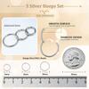 18g Silver Nose Rings Hoop and 20g Nose Studs Sets for Women Men,Hypoallergenic 316L Surgical Stainless Steel L Shape/Corkscrew/Straight Nose Studs Nose Screw Bone 1.5/2/3mm CZ Piercings Jewelry 12Pcs view 3