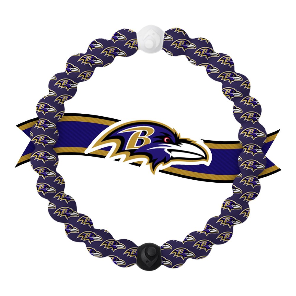Lokai Silicone Beaded Bracelet for Men & Women, NFL Football Collection - Baltimore Ravens, Large - Silicone Jewelry Fashion Bracelet Slides-On for Comfortable Fit