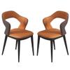 Dining Chair Kitchen Dining Room Furniture Chairs Leather Dining Chair Set of 2 Kitchen Living Room Lounge Counter Chairs Ergonomic Seat Sturdy Carbon Steel Metal Legs (Color : Orange) view 1