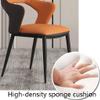 Dining Chair Kitchen Dining Room Furniture Chairs Leather Dining Chair Set of 2 Kitchen Living Room Lounge Counter Chairs Ergonomic Seat Sturdy Carbon Steel Metal Legs (Color : Orange) view 4