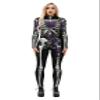 URVIP Women Halloween Cosplay Costumes 3D Skeleton Jumpsuit Bodysuit Stretch Skinny Bodycon Catsuit Outfit Colour-15 S view 1