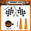 Liliful 5 Pcs Kids Bike Accessories Sets Include 2 Pcs Flame Bike Tassel Streamers Bell 2 Black and White Checkered Flags Pinwheel Toddler Kids Boys Girls Gift Decoration Kit view 2
