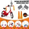 Liliful 5 Pcs Kids Bike Accessories Sets Include 2 Pcs Flame Bike Tassel Streamers Bell 2 Black and White Checkered Flags Pinwheel Toddler Kids Boys Girls Gift Decoration Kit view 4