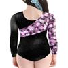 XiaoMoSha Toddler Girls Gymnastics Leotards 3t 4t Baby Kids Sport One Piece Longsleeve Dance Outfits Color Splicing Activewear Athletic Leotards,Purpleleopard 120(4-5Y) view 2