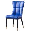 Dining Chair Kitchen Dining Room Furniture Chairs Dining Chairs Modern Leather High Back Padded Soft Seat Dining Chair Water Proof Leather Side Chair with Black Metal Legs (Color : Blue) view 1