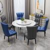 Dining Chair Kitchen Dining Room Furniture Chairs Dining Chairs Modern Leather High Back Padded Soft Seat Dining Chair Water Proof Leather Side Chair with Black Metal Legs (Color : Blue) view 2