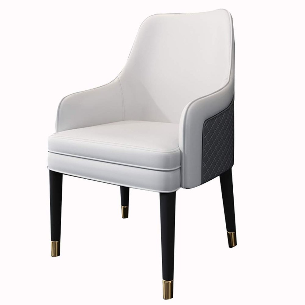 Dining Chair Kitchen Dining Room Furniture Chairs Living Room Armchair Modern High Back Padded Soft Seat Leather Dining Chairs for Office Dining Kitchen Bedroom (Color : White)