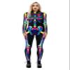 URVIP Women Halloween Cosplay Costumes 3D Skeleton Jumpsuit Bodysuit Stretch Skinny Bodycon Catsuit Outfit Colour-33 S view 1