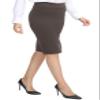 Urban CoCo Women's Elastic Waist Stretch Bodycon Midi Pencil Skirt (XL, Brown) view 2